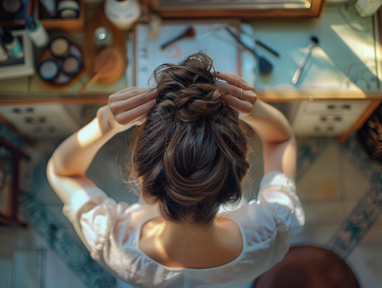 chignon coiffé-décoiffé