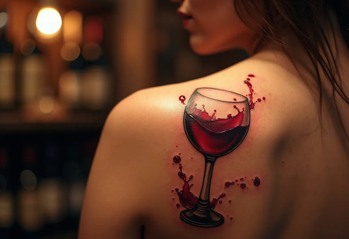 tatouage verre de vin