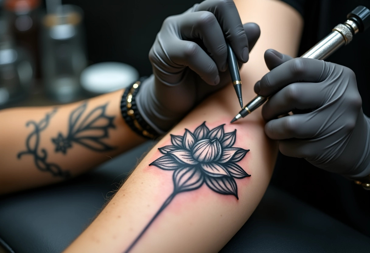 tatouage fleur de lotus