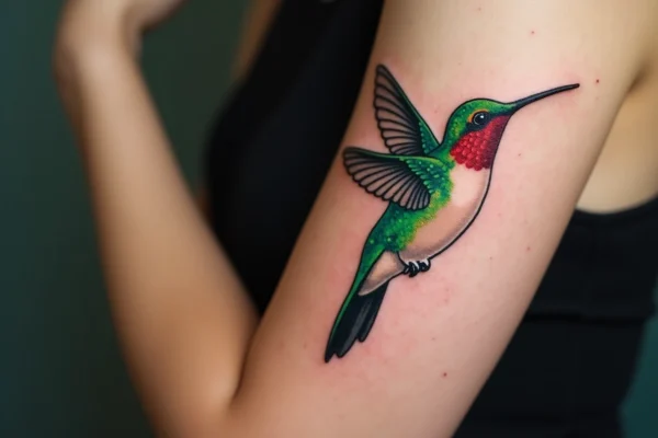 Tatouage colibri : des motifs délicats aux couleurs chatoyantes